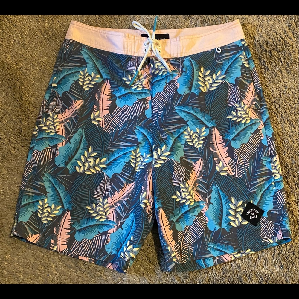 Mens american eagle swim‎ trunks size small